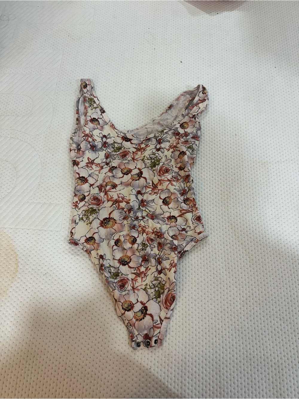 Floral One-Piece in Cream and Pink